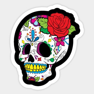 skull decorated by hand for the day of the dead Sticker